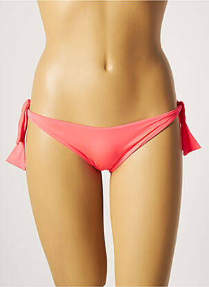 Bas de maillot de bain tissage satiné bikini rose ETAM femme