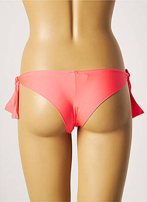 Bas de maillot de bain tissage satiné bikini rose ETAM femme