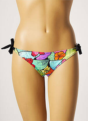 Bas de maillot de bain tissage satiné bikini vert BANANA MOON femme