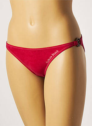 Bas de maillot de bain tissage satiné culotte rouge CULTURE BEACH femme