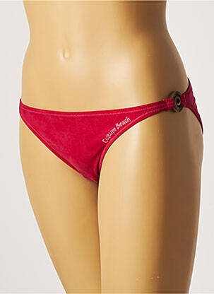 Bas de maillot de bain tissage satiné culotte rouge CULTURE BEACH femme