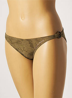 Bas de maillot de bain tissage satiné culotte vert CULTURE BEACH femme