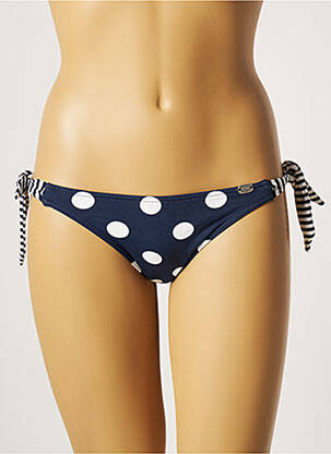 Bas de maillot de bain tissage satiné bikini bleu BANANA MOON femme