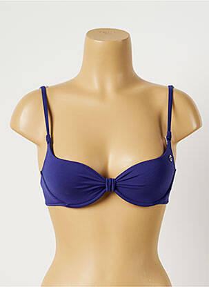 Haut de maillot de bain bretelles élastiquées ajustables bleu BANANA MOON femme