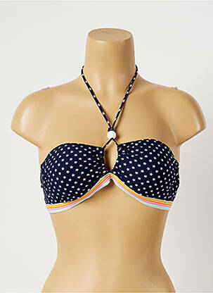 Haut de maillot de bain fermeture liens à nouer haut bandeau bleu BANANA MOON femme