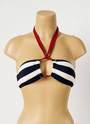 Haut de maillot de bain fermeture liens à nouer haut bandeau bleu BANANA MOON femme