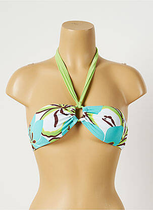 Haut de maillot de bain fermeture liens à nouer haut bandeau bleu BANANA MOON femme