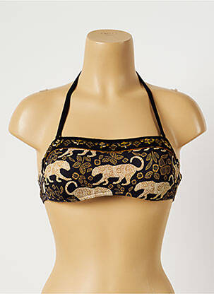 Haut de maillot de bain fermeture liens à nouer haut bandeau jaune BANANA MOON femme
