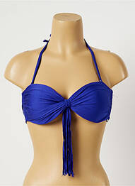 Haut de maillot de bain fermeture liens à nouer haut bandeau bleu BANANA MOON femme