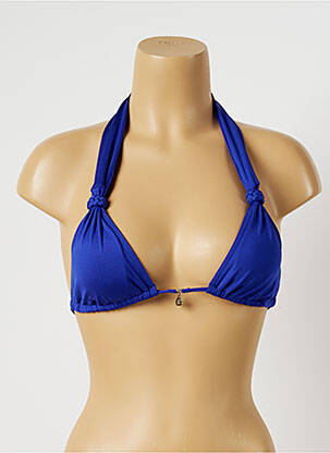 Haut de maillot de bain fermeture liens à nouer haut triangles bleu BANANA MOON femme
