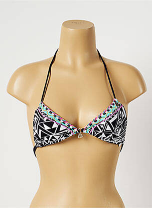 Haut de maillot de bain fermeture liens à nouer haut triangles noir BANANA MOON femme