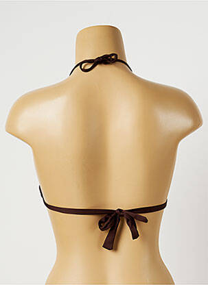 Haut de maillot de bain fermeture liens à nouer haut triangles marron BANANA MOON femme
