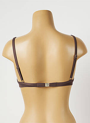 Haut de maillot de bain bretelles élastiquées ajustables marron MORGAN femme