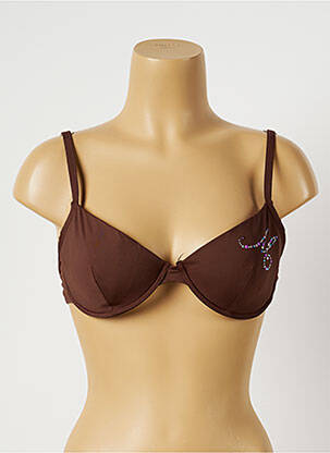 Haut de maillot de bain avec armature marron MORGAN femme