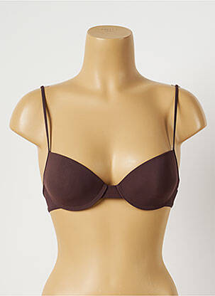 Haut de maillot de bain bretelles élastiquées marron CALVIN KLEIN femme