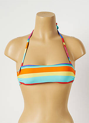 Haut de maillot de bain bretelles élastiquées bleu ETAM femme