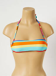 Haut de maillot de bain bretelles élastiquées bleu ETAM femme