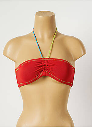 Haut de maillot de bain bretelles élastiquées rouge DIVINE femme