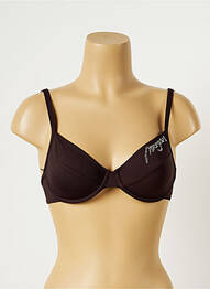 Haut de maillot de bain bretelles élastiquées ajustables marron MORGAN femme