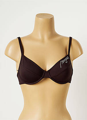 Haut de maillot de bain bretelles élastiquées ajustables marron MORGAN femme