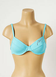 Haut de maillot de bain bretelles élastiquées ajustables bleu MORGAN femme