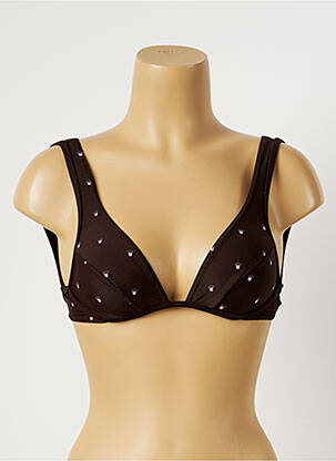 Haut de maillot de bain bretelles élastiquées ajustables marron TRIUMPH femme