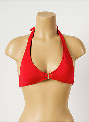 Haut de maillot de bain fermeture liens à nouer haut triangles rouge MORGAN femme