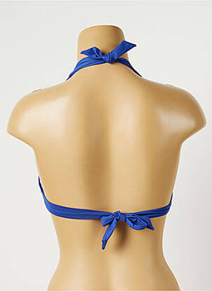 Haut de maillot de bain fermeture liens à nouer haut triangles bleu MORGAN femme