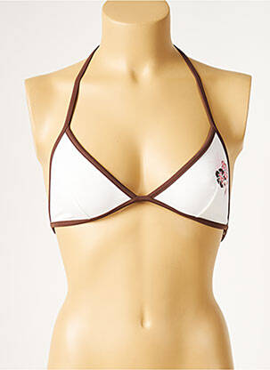 Haut de maillot de bain fermeture liens à nouer haut triangles blanc CULTURE BEACH femme