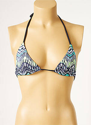 Haut de maillot de bain stretch haut triangles bleu KIWI femme