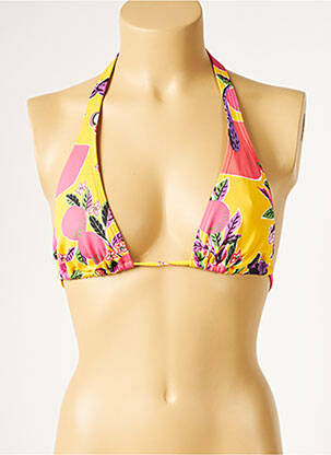 Haut de maillot de bain stretch haut triangles jaune HUIT femme