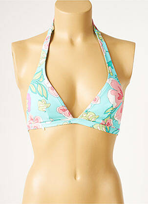 Haut de maillot de bain stretch haut triangles bleu LIVIA femme