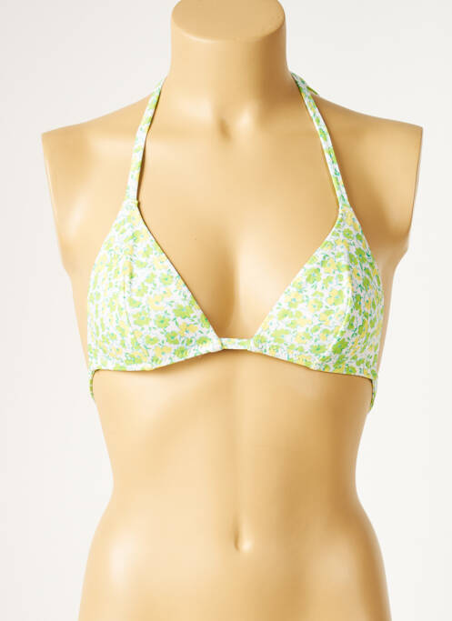 Haut de maillot de bain stretch haut triangles vert DIVINE femme