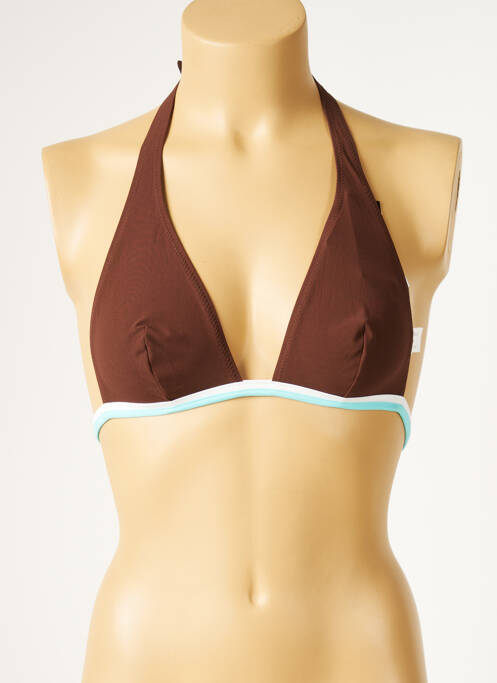 Haut de maillot de bain stretch haut triangles marron HUIT femme