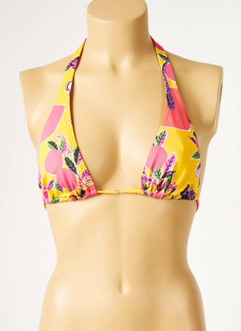 Haut de maillot de bain stretch haut triangles jaune HUIT femme