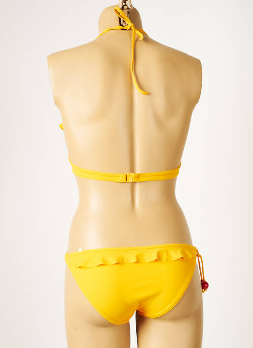 Maillot de bain 2 pièces stretch jaune HUIT femme