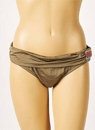 Bas de maillot de bain imprimé fantaisie culotte vert LIVIA femme