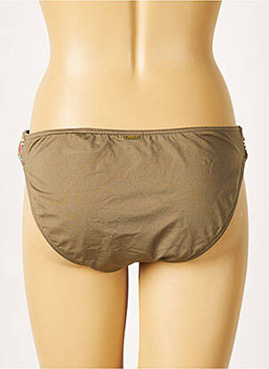 Bas de maillot de bain imprimé fantaisie culotte vert LIVIA femme