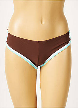 Bas de maillot de bain micro fibres culotte marron HUIT femme