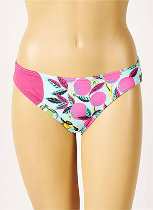 Bas de maillot de bain imprimé fleurs culotte rose HUIT femme