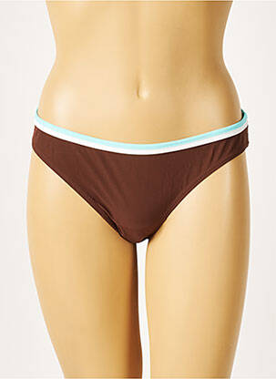 Bas de maillot de bain micro fibres culotte marron HUIT femme