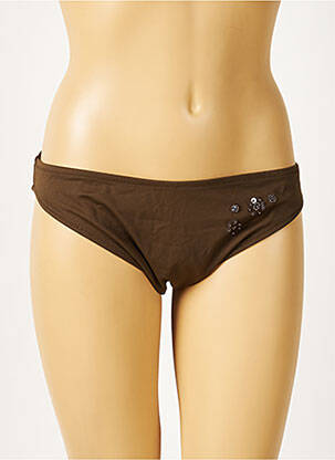 Bas de maillot de bain micro fibres culotte marron KIWI femme