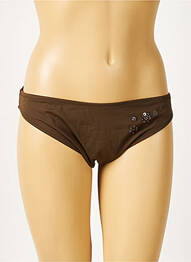 Bas de maillot de bain micro fibres culotte marron KIWI femme