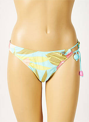 Bas de maillot de bain imprimé fleurs culotte bleu MORANE femme