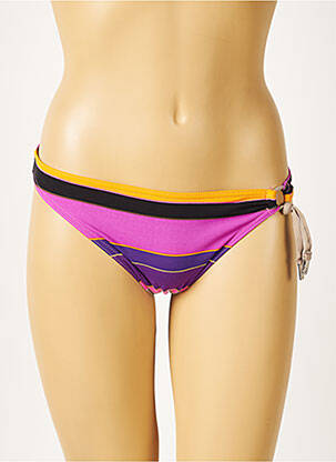 Bas de maillot de bain imprimé rayures culotte violet MORGAN femme