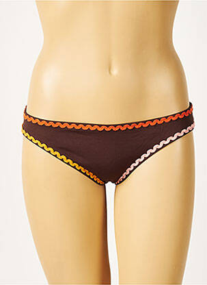 Bas de maillot de bain micro fibres culotte marron JENNA DE ROSNAY femme