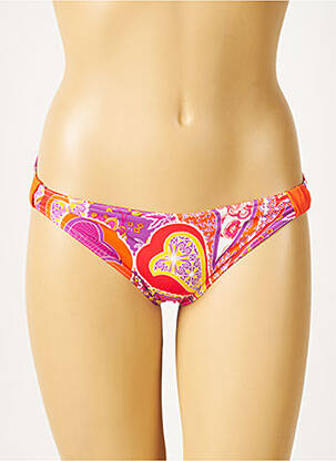 Bas de maillot de bain imprimé fleurs culotte orange RASUREL femme