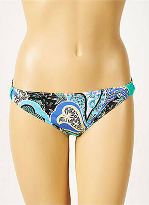 Bas de maillot de bain imprimé fleurs culotte bleu RASUREL femme