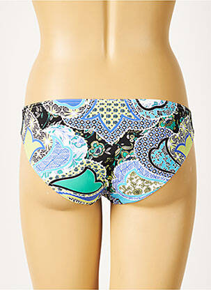 Bas de maillot de bain imprimé fleurs culotte bleu RASUREL femme