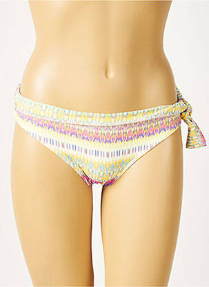 Bas de maillot de bain imprimé fantaisie culotte jaune KIWI femme